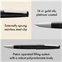Lamy 2000 black - Stylo Plume élégant dans un corps robuste en fibre de verre - plume en or 14 ct., partiellement plaquée platin