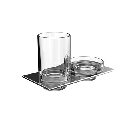 EMCO Art 163300100 Porte-Savon en Verre Transparent chromé pour Savon à Main