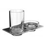 EMCO Art 163300100 Porte-Savon en Verre Transparent chromé pour Savon à Main, gobelet à Brosse à Dents Largeur 194 mm Verre Norm