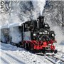 Lot de 20 serviettes de chemin de fer dans le paysage d'hiver | Locomotive | Train | Monts Métallifères | Neige | Hiver | Noël |