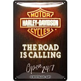 Nostalgic-Art Plaque Vintage Harley-Davidson – Neon – Idée de Cadeau pour Les Fans de Moto