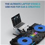 Reloop Stand Hub Combinaison innovante de support pour ordinateur portable et hub USB-C avancé avec support PD avec construction