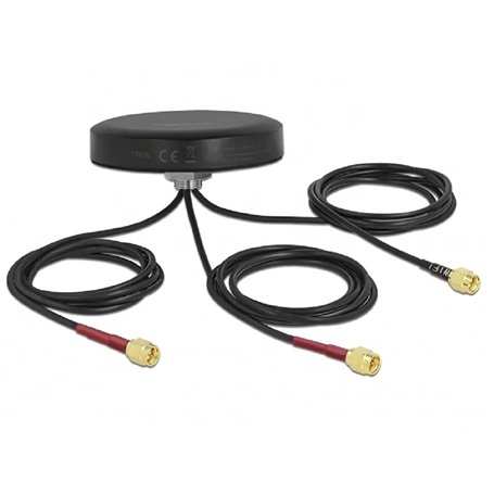 DELOCK ANTENA LTE MIMO WLAN 802.11 3XSMA-St RG-174 1