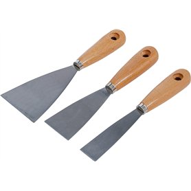 BGS Diy 85218 | Jeux de spatules | Poignée en bois | 30/50 / 80 mm | 3 pièces