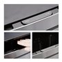 Relaxdays Poubelle de tri sélectif 3 compartiments inox 60 litres ouverture sensitive HxlxP: 74,5 x 42 x 31,5cm, argenté