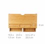 Relaxdays Support pour écran en bambou avec 2 tiroirs et compartiments pour écran Blanc cassé 14 x 60 x 30 cm