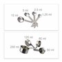 Relaxdays 10024713 Set de Cuisine Bol mélangeur 5X saladier avec Couvercle en INOX 18 pièces cuillère doseur, Argent Blanc