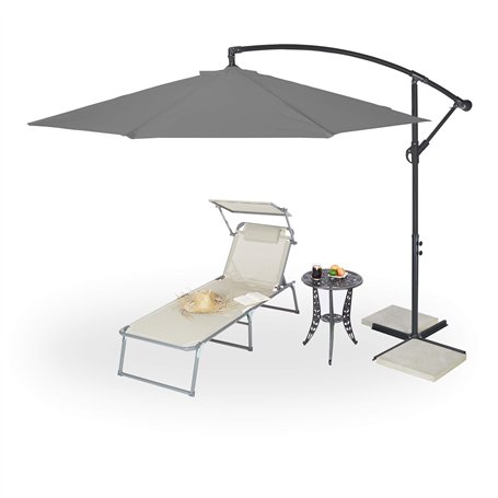 relaxdays Parasol de jardin déporté
