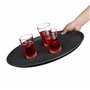 Relaxdays Lot de 2 Plateaux de Service Ronds, diamètre de 45 cm, Surface antidérapante, Restaurant, Noir