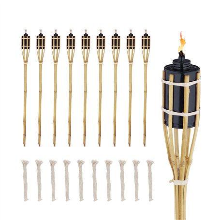 Relaxdays Torche de Jardin en Bambou