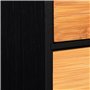 Relaxdays Organiseur à Compartiments, Bambou, 3 tiroirs, HxLxP: 28x17x21,5 cm, Rangement de Bureau, Nature - Noir