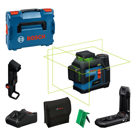 Bosch Professional laser lignes GLL 12V-100-33 CG (3 lignes laser vertes sur 360°