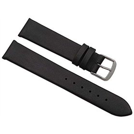 myledershop 18mm Cuir de veau bracelet de montre Made in Germany en noir avec boucle en argent MJ-Design-Germany incl instructio