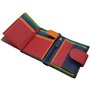 myledershop Rind-Nappa Portefeuille en cuir pour femme avec protection RFID et NFC Multicolore