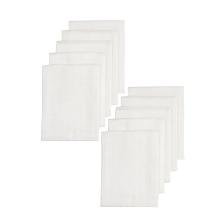 Meyco 452200 Lot de 10 couches en tissu 100% coton Blanc 70 x 70 cm