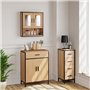 EUGAD Meuble, Armoire de Salle de Bain avec Miroir, Armoire Murale, Meuble WC Suspendu, Tablette Réglable, 2 Portes avec Poignée
