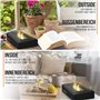 Jago® Cheminée Éthanol de Table - Portable, 35 x 18 x 15 cm, Réctangulaire, Noir, en Acier Inoxydable, 2 Panneaux en Verre, pour
