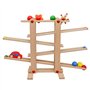 Infantastic® Circuit Billes en Bois - avec 4 Boules Multicolores et 2 Jouets Roulants, pour Enfants de 1 an et Plus - Parcours, 