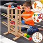 Infantastic® Circuit Billes en Bois - avec 4 Boules Multicolores et 2 Jouets Roulants, pour Enfants de 1 an et Plus - Parcours, 