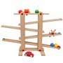 Infantastic® Circuit Billes en Bois - avec 4 Boules Multicolores et 2 Jouets Roulants, pour Enfants de 1 an et Plus - Parcours, 