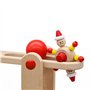 Infantastic® Circuit Billes en Bois - avec 4 Boules Multicolores et 2 Jouets Roulants, pour Enfants de 1 an et Plus - Parcours, 