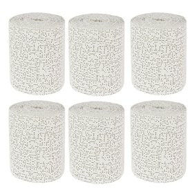 Lot de 6 rouleaux de ruban de plâtre de 5 m x 10 cm - 6 rouleaux = 30 m - Pour travaux manuels