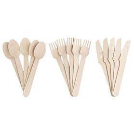 Ideen mit Herz Couverts en bois | 14 cm de long | 1