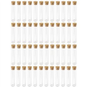 ideen mit herz Lot de 48 tubes à essai avec bouchon en liège | Verre de haute qualité | Hauteur 10 cm (sans bouchon) | Extérieur