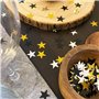 Oblique Unique® Confettis étoiles dorées paillettes argent noir étoile litière décoration de table pièces à disperser pour Noël,