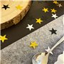 Oblique Unique® Confettis étoiles dorées paillettes argent noir étoile litière décoration de table pièces à disperser pour Noël,