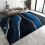 PAJEON Tapis de Décoration Lignes étoilées De Luxe en Marbre Bleu Marine