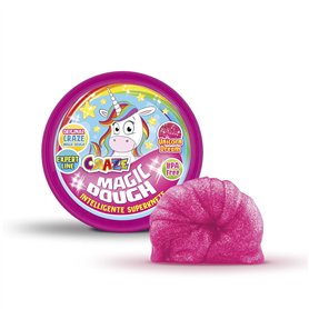 CRAZE Pâte à modeler MAGIC DOUGH Pate intelligente LICORNE Pate rebondissante et maléable ROSE avec Paillettes