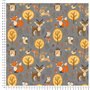 Tissu en coton pour enfant - Au mètre - Largeur : 155 cm - Motifs animaux dans la forêt - Gris BC017 - 50 x 150 cm
