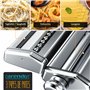 Machine à Pâtes Manuelle,7 Épaisseurs Réglables, En Acier Inoxydable avec Rouleau et 2 Cutters, Pasta Maker, À Pâtes Fraîches à 