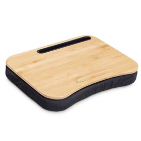 Navaris Support pour Ordinateur Portable – Plateau Bambou avec Coussin 44 x 32 x 6 cm pour lit canapé – Repose Genou pour PC Tab