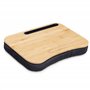 Navaris Support pour Ordinateur Portable – Plateau Bambou avec Coussin 44 x 32 x 6 cm pour lit canapé – Repose Genou pour PC Tab