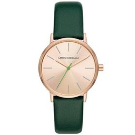 Armani Exchange Femme Analogique Quartz Montre avec Bracelet en Cuir AX5577I