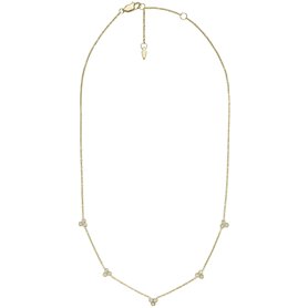 Fossil Collier Station en Acier Inoxydable Ton Or Sutton Trio Glitz pour Femmes