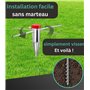 Manchon de Sol pour sèche-Linge Rotatif Ø25-55mm ancrage au Sol Pied de Parasol Pointe de Terre Manchon à Visser pour Plage Ancr