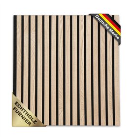 KARAT Panneaux acoustiques - Panneaux muraux avec placage en bois véritable pour une acoustique agréable dans la pièce - Mur à l