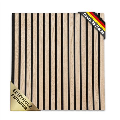 KARAT Panneaux acoustiques - Panneaux muraux avec placage en bois véritable pour une acoustique agréable dans la pièce - Mur à l
