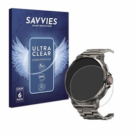 savvies Protection Ecran pour Tesofit Smartwatch 1.85" (rond) (6 Pièces) - Film Protection Ultra Clair