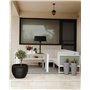 Chauffage de Terrasse Moderne en Acier Autoportant Électrique 1500 W Halogène Portatif Accessoire de Jardin Patio Noir Olleria