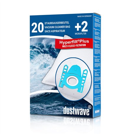 Dustwave® 20 Sac d'aspirateur pour Siemens VSZ6GPX1 Z6.0 Extreme Green Power - très efficace avec fermeture hygiénique & Microfi