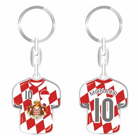 daged Porte-clés Monaco - En forme de maillot - Revêtement en résine - Effet 3D + autocollant - Fonctionnalité pratique