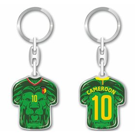 daged Porte-clés Cameroun - En forme de maillot - Revêtement en résine - Effet 3D + autocollant - Fonctionnalité pratique - TR