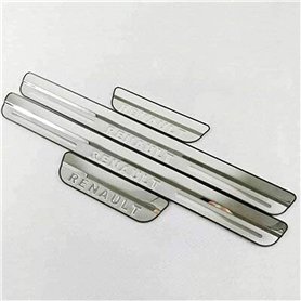 AVNEGHK 4 pièces Acier Inoxydable Protecteur de seuil de Porte de Voiture Plinthes pour Renault Kadjar 2015 2016 2017 2018 2019