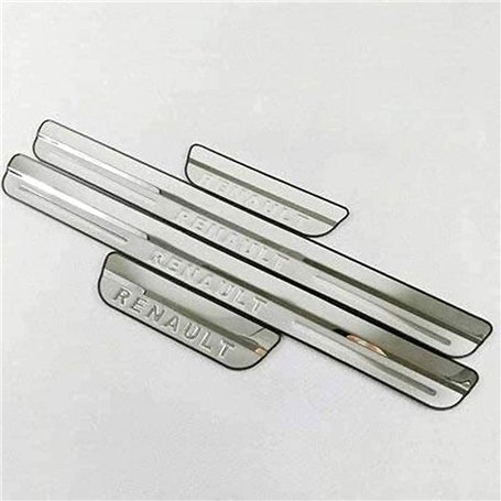 AVNEGHK 4 pièces Acier Inoxydable Protecteur de seuil de Porte de Voiture Plinthes pour Renault Kadjar 2015 2016 2017 2018 2019