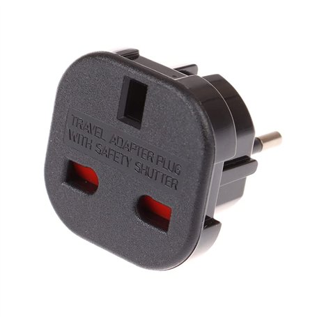 Cablepelado Adaptateur de prise de britannique à prise européenne Noir