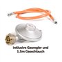 Réchaud à gaz de camping 2 feux Duo + tuyau de gaz et réducteur de pression